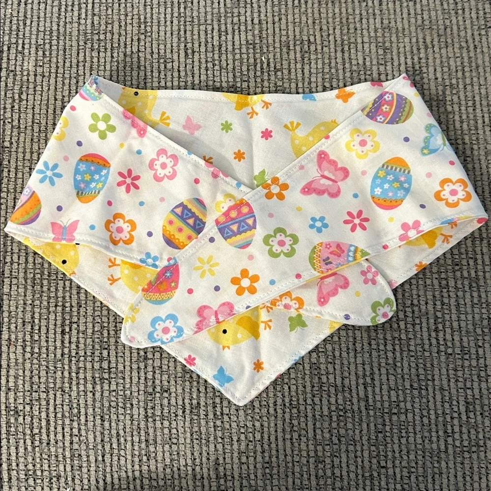 Dog Bandana with Easter eggs spring chicks dog neckerchief reversible NEW